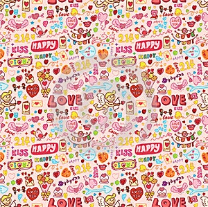 Cute love element seamless pattern