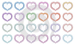 cute love heart frames cards letters with pastel coloring for writing pack