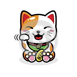 cute lucky cat animal characters bring sustenance