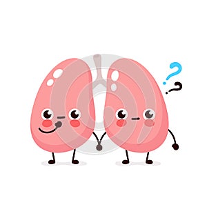 Cute lungs with question mark