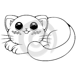 Cute lying kawaii cat