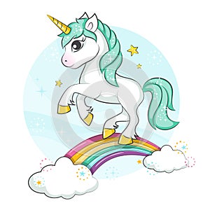 Cute magical unicorn. Little pony.