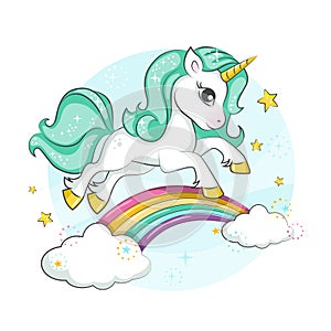 Cute magical unicorn. Little pony.