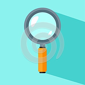 Cute Magnifying Glass Vector Icon Illustration. Searching Items with Smile Face In Magnifying Glass White Isolated. Flat Cartoon