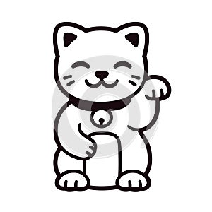 Cute Maneki Neko cat logo