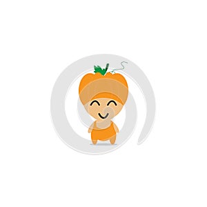 Cute maskot pumpkin character vektor design photo