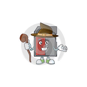 A cute memory card performed as a witch on the stage