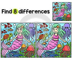 Cute Mermaid Mermaid Find The Differences
