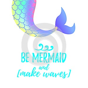 Cute mermaid tail. Mermay concept.