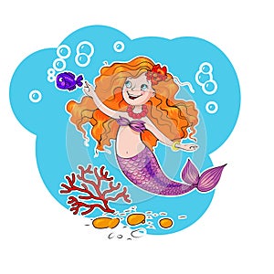 Cute mermaid vector