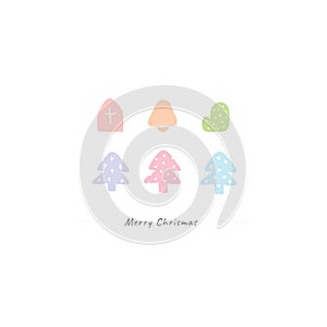 Cute Merry Chrismas icon set on white background, new year element design, vector for celebrate illustration flat design