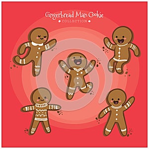 Cute Merry Christmas gingerbread cookies collection