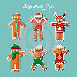Cute Merry Christmas gingerbread cookies collection