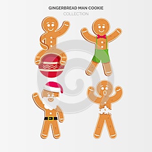 Cute Merry Christmas gingerbread cookies collection