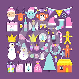 Cute Merry Christmas Objects