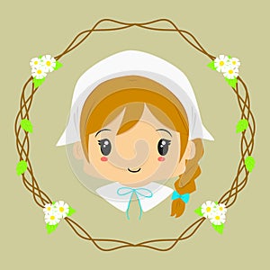 Cute Milkmaid Vector photo