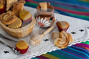 Cute mini bread mexican sweet bakery clay pots photo