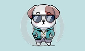 Cute Mini Swagger Hip Hop Style Dog photo