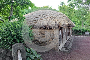 Cute mini wooden house in the jungle.