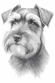 Cute Miniature Schnauzer Dog Sketch Coloring Page - Artistic Canine Illustration