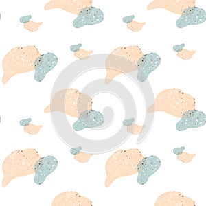 Cute minimalistic scandinavian square spot seamless pattern. Watercolor digital art on a white background. The print for a nursery photo