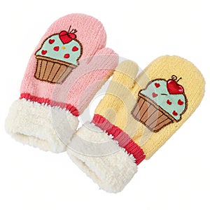 Cute Mittens Muffintop isolated on transparent background