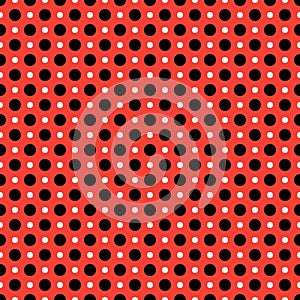 Cute modest white and black polka dots on a red background Simple geometric pattern