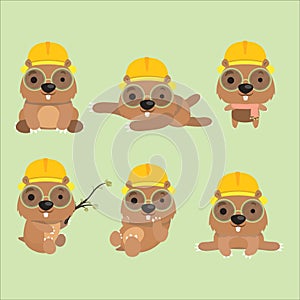 Cute Mole Poses Cartoon.