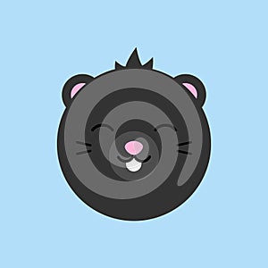 Cute mole round vector icon