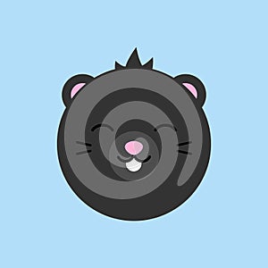 Cute mole round vector icon photo