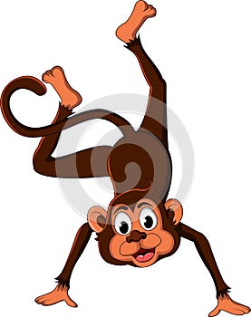 Cute monkey cartoon expression