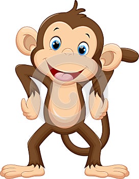 Cute monkey cartoon photo
