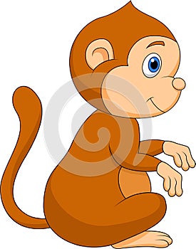 Cute monkey cartoon sitting