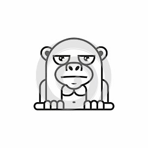 Cute monkey icon on white background