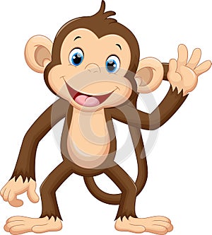 Cute monkey waving