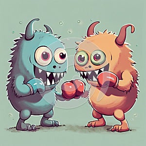 cute monster character illustration background