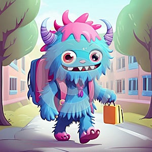 cute monster character illustration background