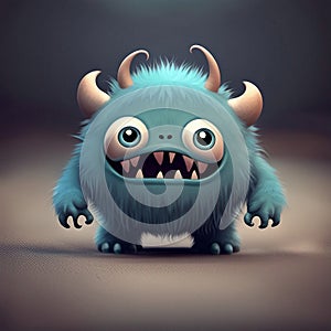 cute monster character illustration background