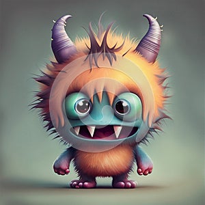 cute monster character illustration background