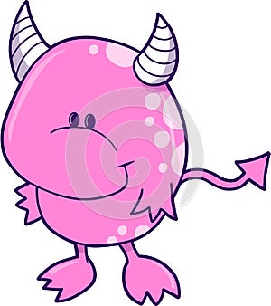 Cute Monster Devil Vector Illustration