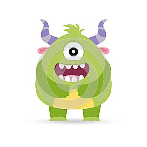Cute monster icon. Cartoon character design. Funny alien. Vector