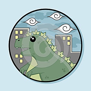 cute monster mascot logo vector illustration