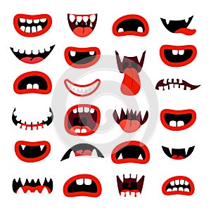 Cute monsters mouth set