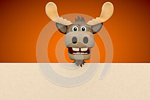 Cute moose cartoon animal zoo forest