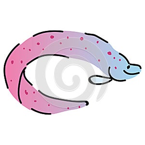 Cute moray eel vector. Underwater sealife clipart