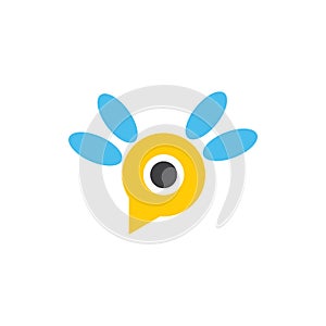 Cute mosquito symbol logo vector