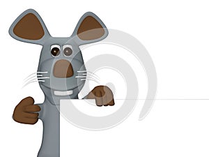Cute mouse with card for text