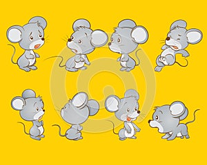 Cute mouse cartoon actions