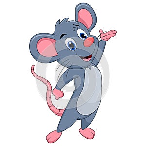 Cute mouse cartoon presenting