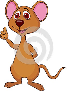 Cute mouse cartoon thumb up